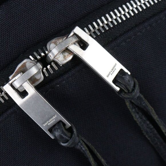Saint Laurent Paris Backpack Daypack Canvas Leather Black Silver main image 6